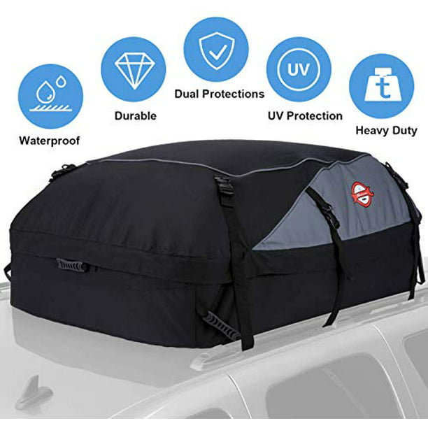 YUESUO Car Roof Bag Cargo Carrier 20 Cubic Feet Outdoor Waterproof Rooftop Cargo Carrier Soft Box Luggage Bag for All Vehicle with//Without Rack